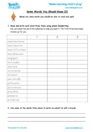 Worksheets for kids - some-words-you-should-know-3